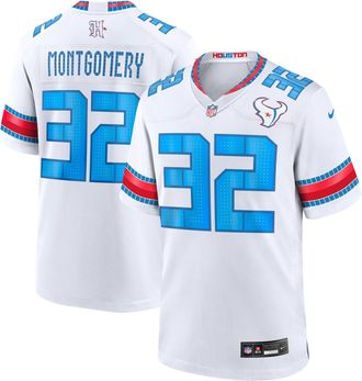 Nike David Montgomery Houston Texans Rivalries Collection Nike Mens NFL Game Jersey in White | 67NM0JFP9HF-PMH