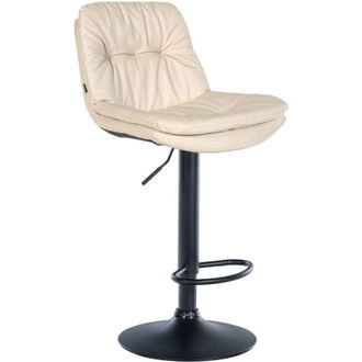 Clp Clp - Taburete De Bar Laurel En Polipiel Crema Metal Negro Mate