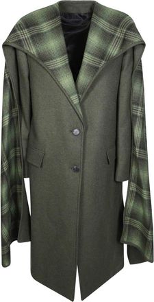 The Attico Lange Jas - Dames - Mantel - Groen - S - Wol - Jassen
