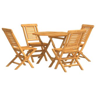 vidaXL Juego De Comedor Para Jard&iacute;n 5 Piezas Madera Maciza De Teca Vidaxl
