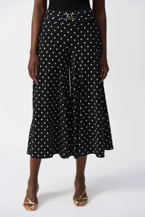Joseph Ribkoff Polka Dot Culotte Pants In Black/vanilla