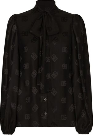 Dolce & Gabbana DG-Jacquard Silk Shirt - Womens - Silk