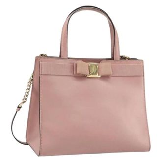 Ferragamo Pre-owned Handbags, female, Pink, Size: ONE SIZE Pre-owned Leather Handbag