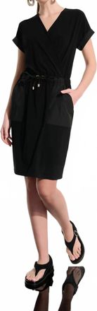 Joseph Ribkoff Drawstring Waist Wrap Dress In Black
