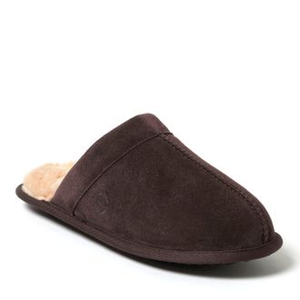 Dearfoams Mens Kirk Genuine Suede Scuff House Slipper