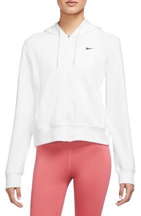 Nike Dri-FIT One Full-Zip Hoodie in 100White/Black at Nordstrom Rack, Size Small