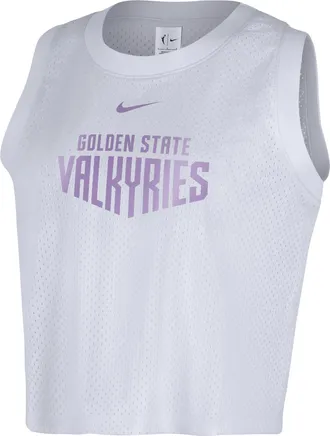 Nike Golden State Valkyries Nike Womens WNBA Mesh Tank Top in White | HF6469-100