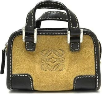 Loewe Pre-owned Handbags, female, Beige, Size: ONE SIZE Pre-owned Suede handbags