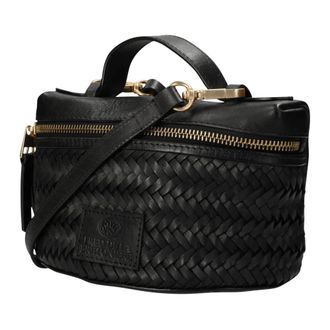 Fred De La Bretoniere Lori Weave Crossbody Bag - Dames - Tassen - Zwart - Maat: ONE Size Leer