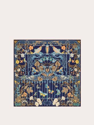 Ferragamo Donna Foulard in seta stampa Liberty Blu