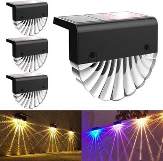 OEM Luces Solares Pared, Luz Solar Luz Led Solar Impermeable Ip65, 2 Modos, Blanco C&aacute;lido/color, 4 Piezas