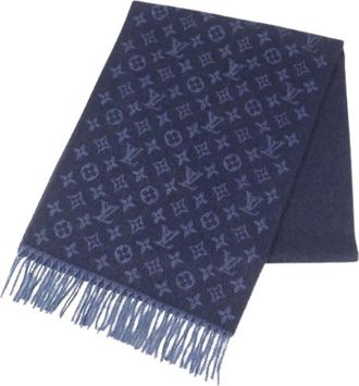 Louis Vuitton Pre-owned Scarves, male, Blue, Size: ONE SIZE Pre-owned Monogram Stole