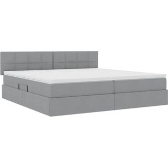 vidaXL Storage Bed with Mattress with Mattress Light Grey 200 x 200 cm vidaXL