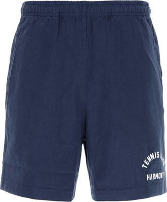 Harmony Harmony Navy Blue Cotton Bermuda Shorts