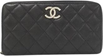 Chanel Pre-owned Long wallet (bi-fold) - Dames - Vintage Accessoires - Zwart - ONE Size - Leer - Vintage