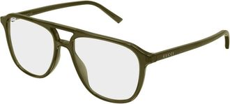 Gucci Navigator Optisch Montuur - Heren - Brillen - Groen - 54 MM - Accessoires
