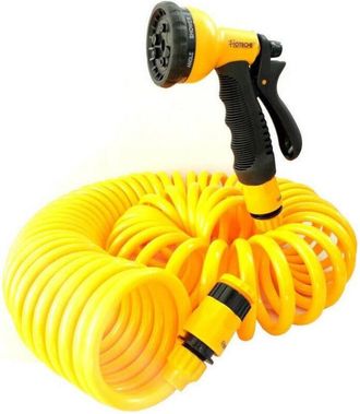 Trade Shop Trade Shop - Tubo A Spirale 15m Flessibile Acqua Irrigazione Giardino Con Pistola A 8 Getti