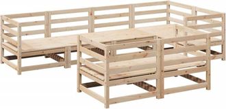 vidaXL Juego De Sof&aacute;s De Jard&iacute;n 7 Piezas Madera Maciza De Pino Vidaxl