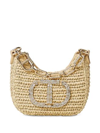 Twin-Set Schoudertas met logoplakkaat - Beige