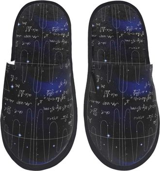 Generic Slippers For Women Mathematica Science Print Cotton Slippers Soft Casual Man Shoes, For Indoor Outdoor, Home, Travel, L
