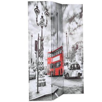 Berkfield Home Folding Room Divider 120x170 cm London Bus Black & White