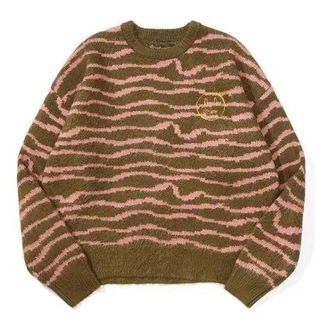 Drew House Sketch Mascot Squiggle Sweater Olive Mauve DR-FW21-090