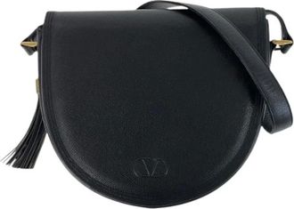 Valentino Pre-owned Cross Body Bags, female, Black, Size: ONE SIZE Pre-owned Leather Shoulder Bag Crossbody