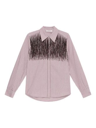 Maliparmi Gestreepte blouse met pailletten - Rood