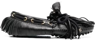 13 09 SR fringed-leather loafers - women - Rubber/Calf Leather/Calf Leather - 35 - Black