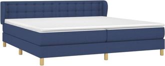 vidaXL Vidaxl - Cama Box Spring Con Colch&oacute;n Tela Azul 200x200 Cm