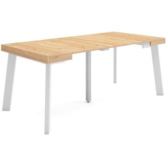 Skraut Home Mesa Consola Extensible, Mesa Comedor Plegable, 180, Para 8 Comensales, Patas De Madera, Estilo Moderno, Roble - Skraut Home