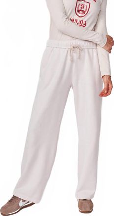 Sundry Straight Drawstring Pant In Oyster