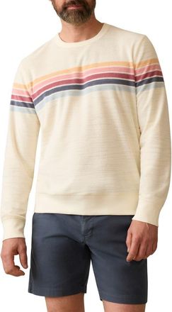 Faherty Cabana French Terry Crewneck Sweatshirt in Seacoast Skyline Stripe at Nordstrom Rack, Size Xx-Large