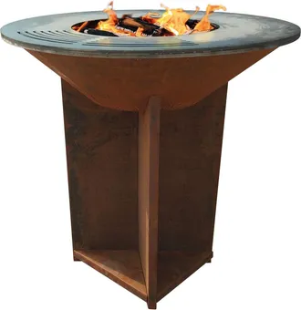 Purline Barbacoa Con Placa De Acero De 100 Cm Marron