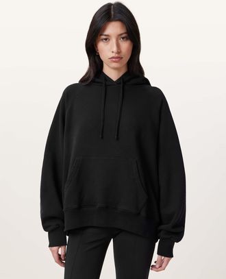 AllSaints Womens Cotton Fuse Talon Oversized Hoodie, Size: XS