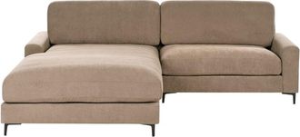 Beliani Sof&aacute; de 3 plazas 3 personas de tejido marr&oacute;n