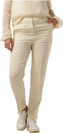 Notre-V Puck Pantalon Slim-fit Broek - Dames - Slim Fit Broeken - Beige - M - Katoen - Broeken
