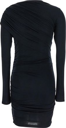 Isabel Marant Womens Black Dress With Round Neckline And Ruffle Design Fabric