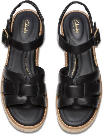 Clarks Womens Coledale Strap Sandals In Black