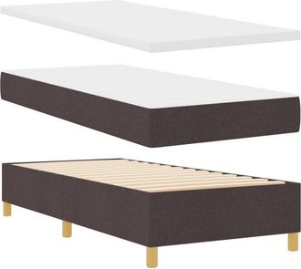 vidaXL Vidaxl - Box Spring Bed with Mattress Dark brown 90 x 200 cm Fabric