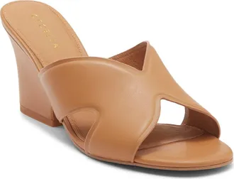 Cecelia New York Faye Wedge Slide Sandal in Tan at Nordstrom, Size 9.5