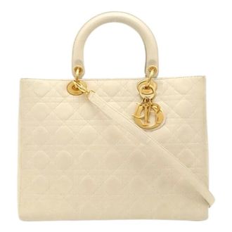 Dior Pre-owned Vintage Handbag - Dames - Pre-owned - Beige - Maat: ONE Size Leer