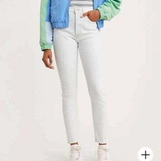 Levi's Womens Premium 501 High Rise Skinny Jean In Blue, White