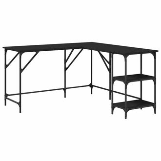 Berkfield Home Desk Black 139x139x75 cm Engineered Wood | Size: 139 x 139 x 75 cm
