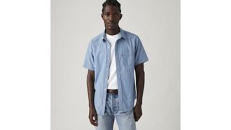 Levi's Short Sleeve Classic Standard Fit Shirt - Mens - XL - Blue