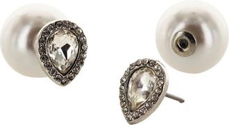 Olivia Welles Amber Stone Stud Earrings in Silver /White at Nordstrom Rack