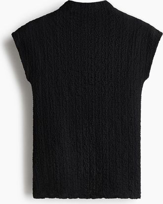 H&M Jerseyshirt mit Struktur - Schwarz