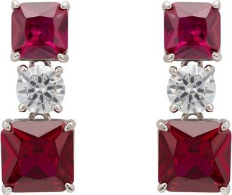 Latelita London Penelope Drop Earrings Ruby Silver