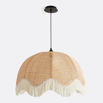 La Redoute Interieurs Hanglamp in rotan, met franjes, &Oslash;69 cm, Daphn&eacute;