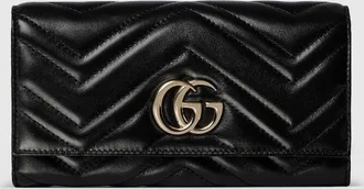 Gucci GG Marmont Continental Wallet, Black, Leather